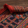 Devon Orange & Navy Blue Oriental Botanical Border Pattern One-of-a-Kind Handmade Wool Area Rug 2'8" x 11'10" Runner