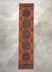 Devon Orange & Navy Blue Oriental Botanical Border Pattern One-of-a-Kind Handmade Wool Area Rug 2'8