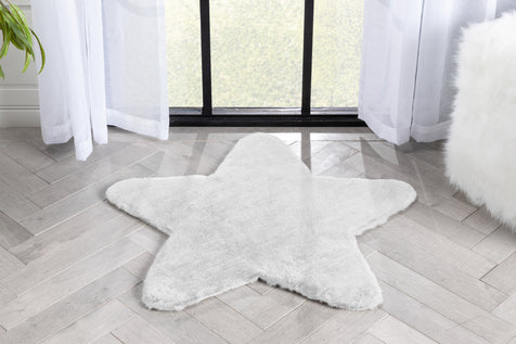 Crest Modern Glam Faux Fur Plush White Shag Rug