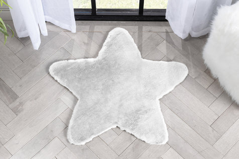 Crest Modern Glam Faux Fur Plush White Shag Rug