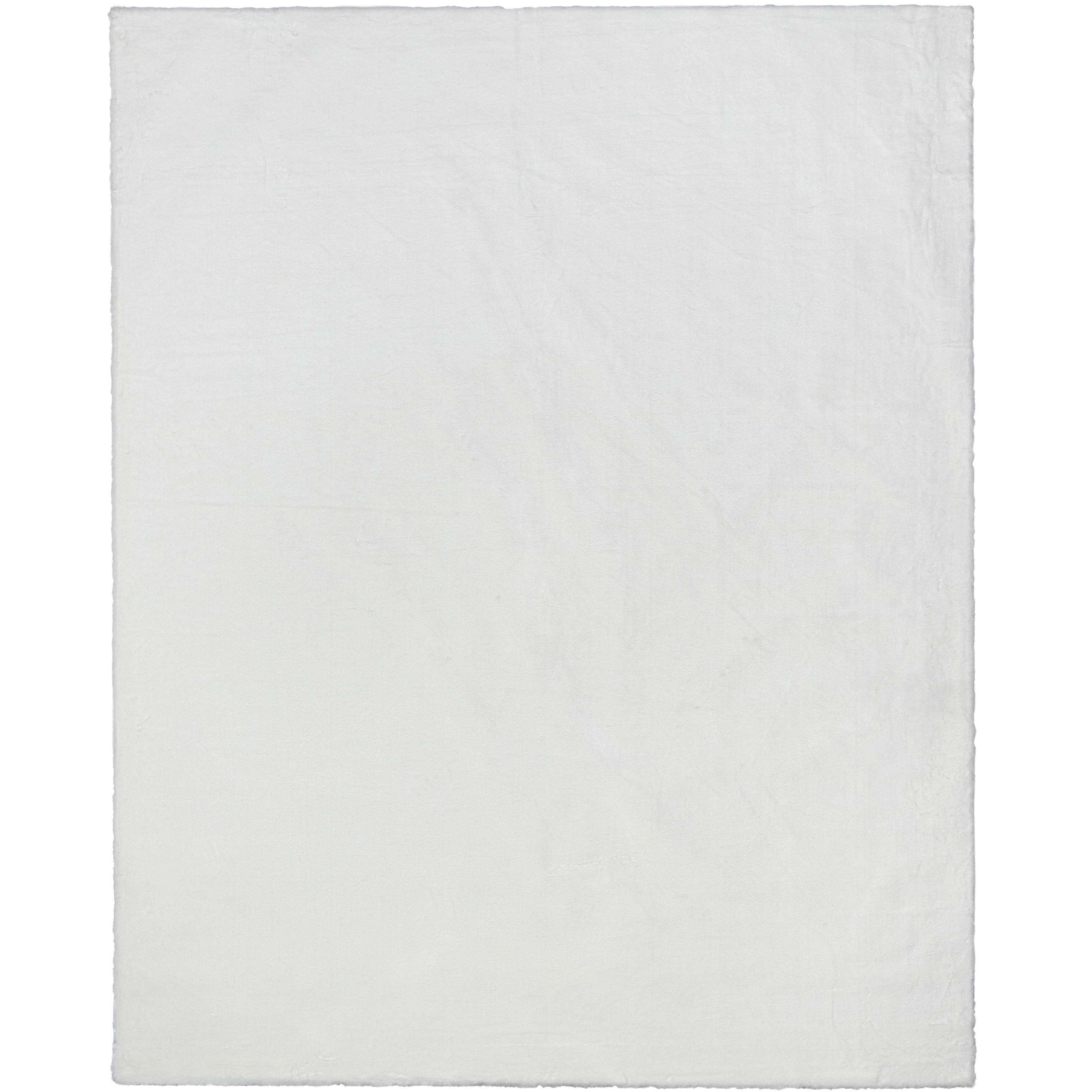 Crest Modern Glam Faux Fur Plush White Shag Rug