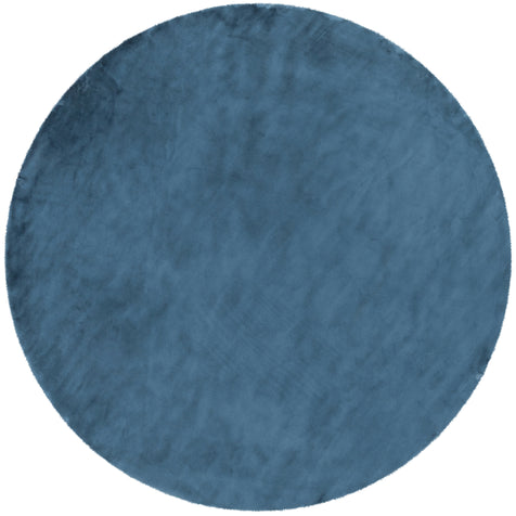 Crest Modern Glam Faux Fur Plush Dark Blue Shag Rug