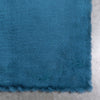 Crest Modern Glam Faux Fur Plush Dark Blue Shag Rug