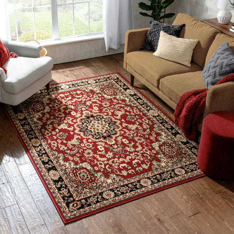 Nima Traditional Medallion Persian Red Rug