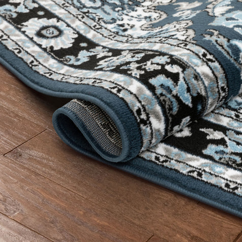Nima Traditional Medallion Persian Blue Rug