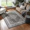 Malika Traditional Medallion Persian Floral Grey Rug