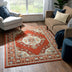 Malika Traditional Medallion Persian Floral Terracotta Rug