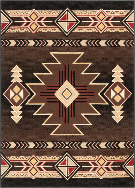 Dakota Tribal Aztec Southwestern Brown Rug