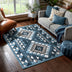 Enola Tribal Geometric Trellis Blue Rug
