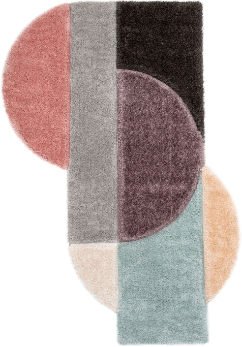Meraki Modern Geometric Shag Lavender Blush 3D Textured Thick & Soft Shag Rug