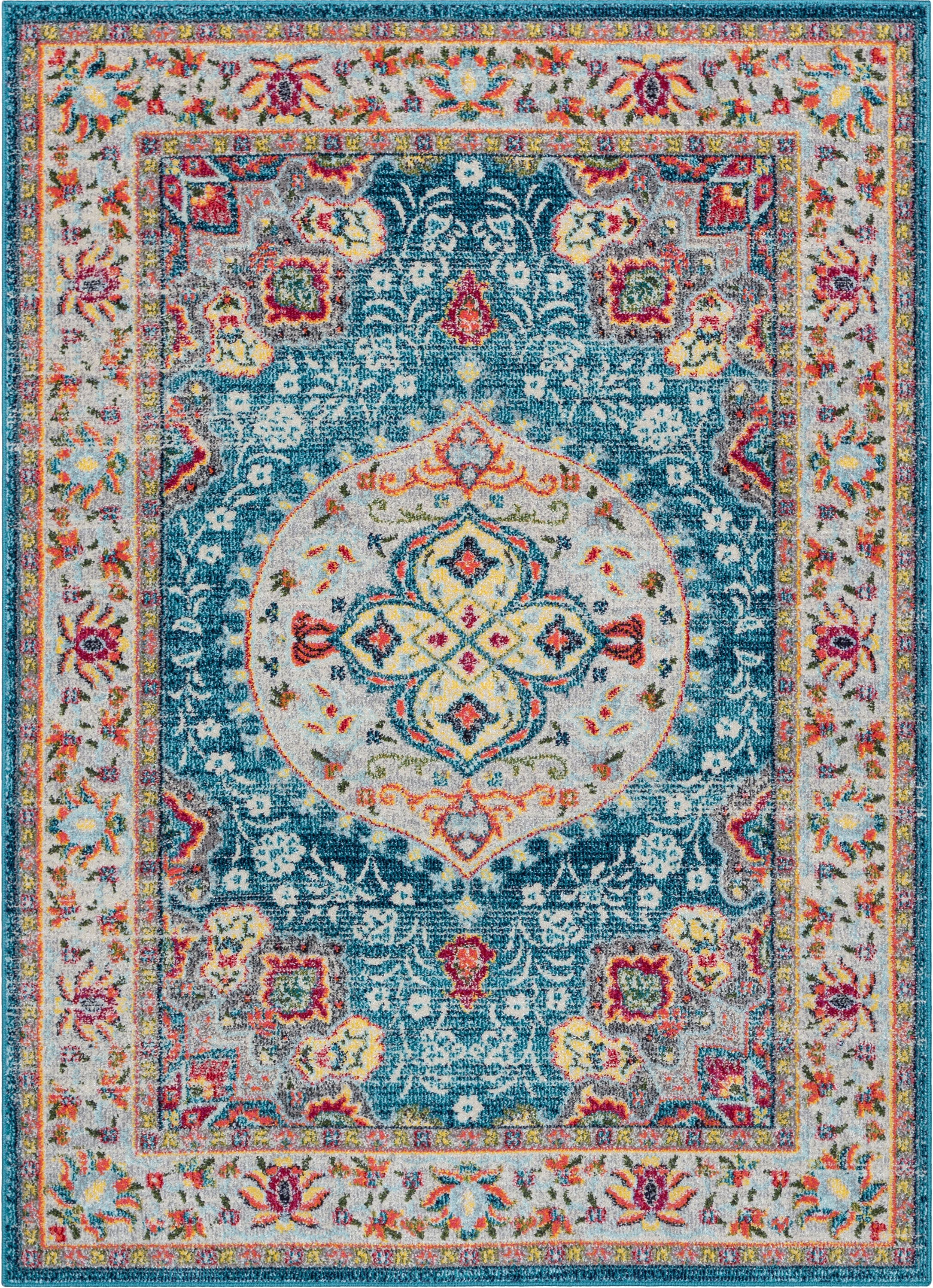 Payson Bohemian Oriental Persian 7'10" x 9'10" Teal Rug