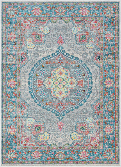 Payson Bohemian Oriental Persian Grey Teal Rug