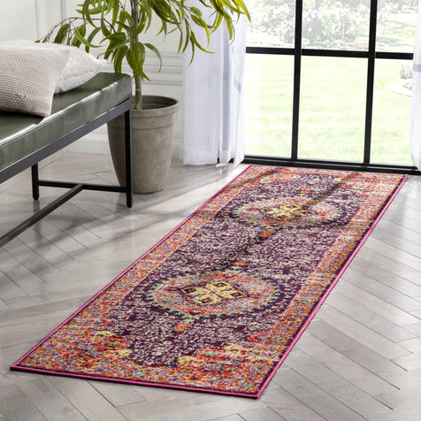 Payson Bohemian Oriental Persian Purple Rug
