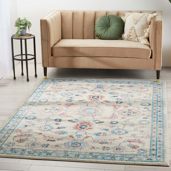 Arlette Bohemian Oriental Perisan Teal Rug