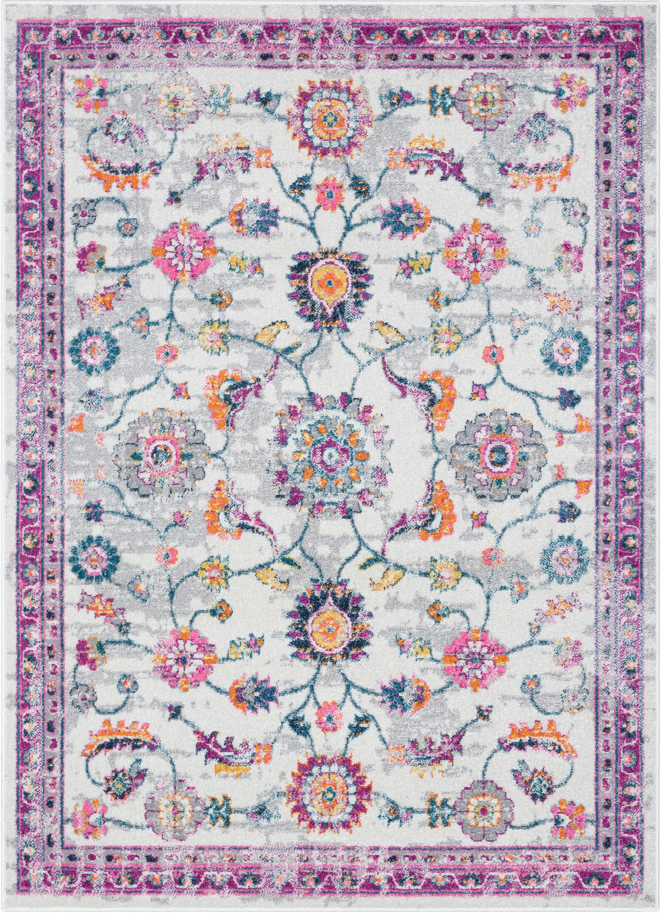 Arlette Bohemian Oriental Perisan Fuchsia Rug