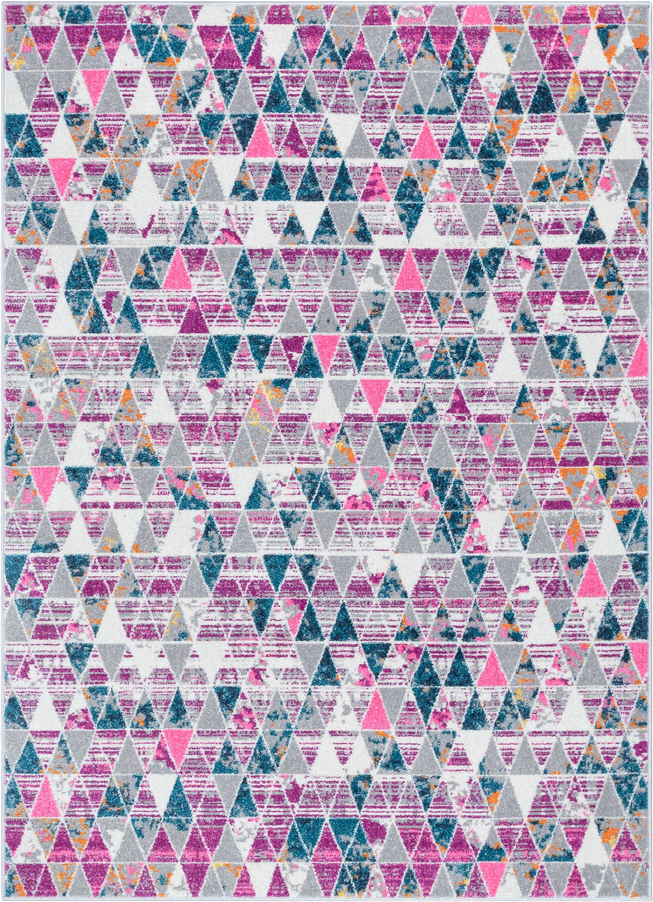 Keyla Modern Geometric Fuchsia Rug