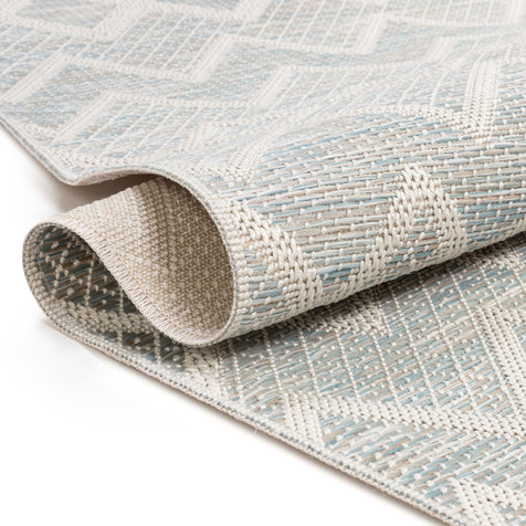 Amaya Modern Geometric Blue Flatweave Area  Rug