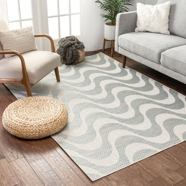 Alvito Modern Abstract Blue Flatweave Rug By Chill Rugs