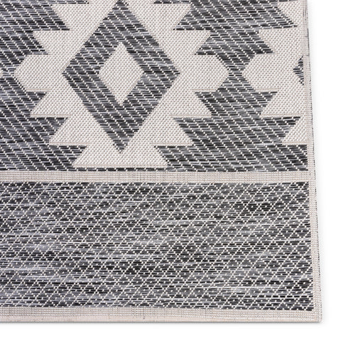 Prados Southwestern Geometric Grey Flatweave Rug
