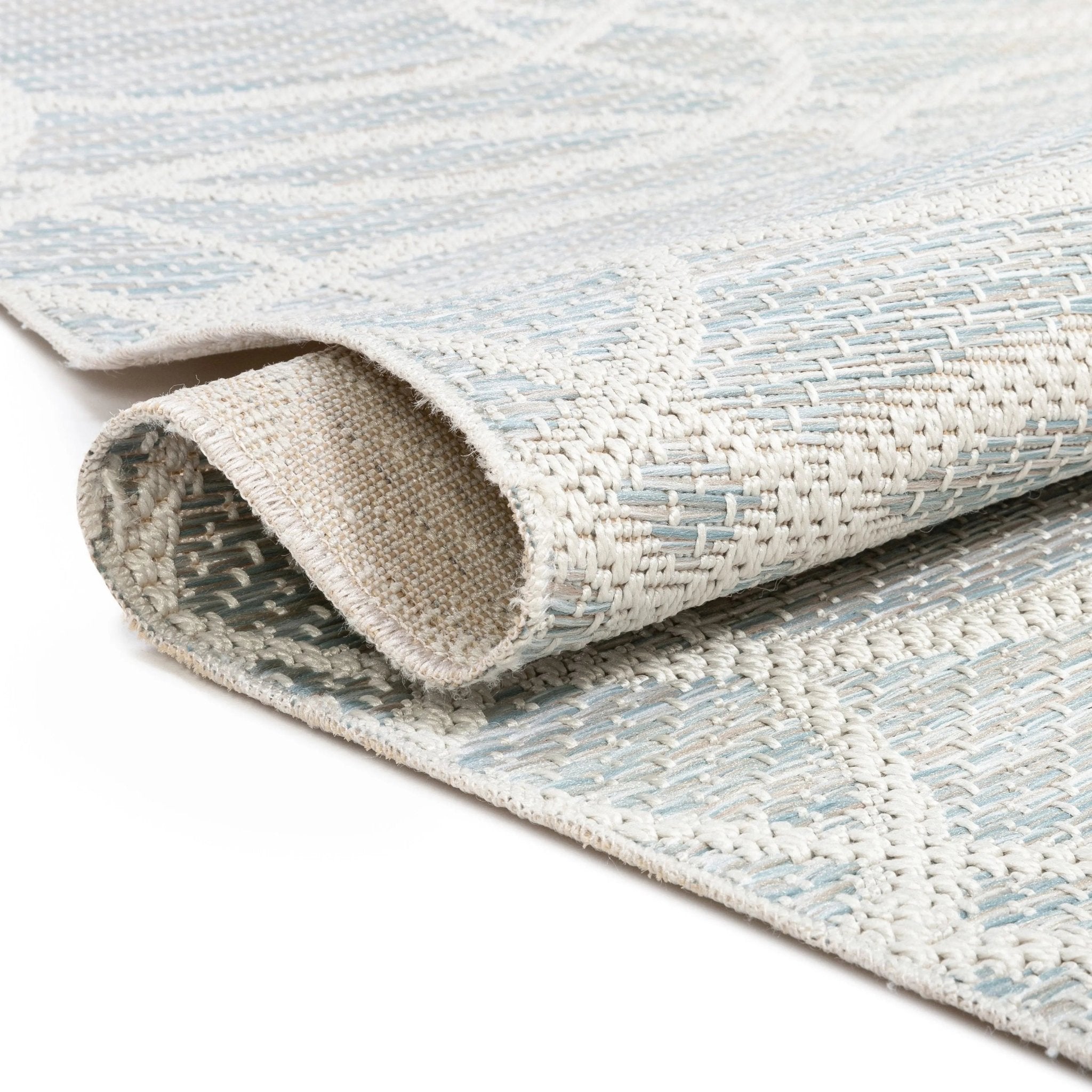 Tocha Modern Geometric Blue Flatweave Rug Well Woven