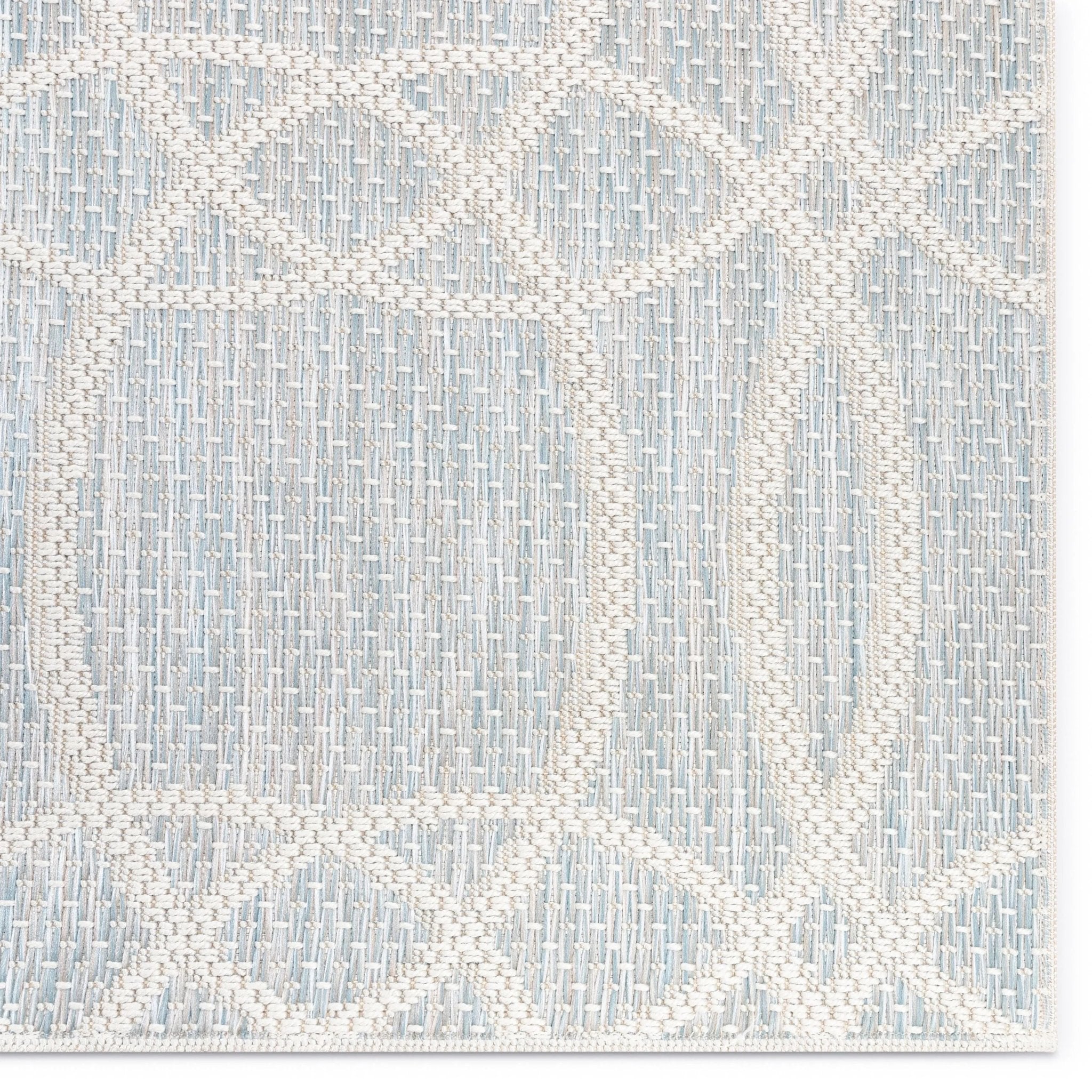 Tocha Modern Geometric Blue Flatweave Rug Well Woven