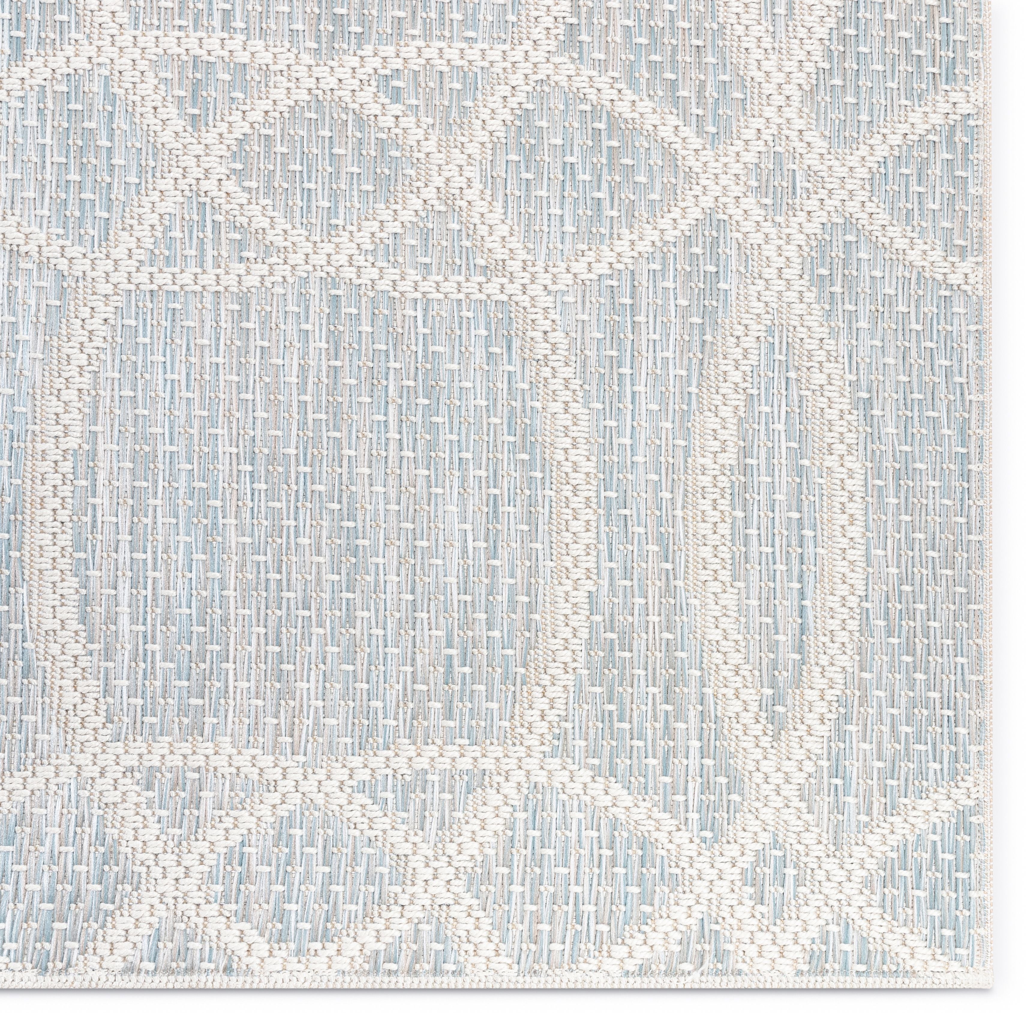 Tocha Modern Geometric Blue Flatweave Rug