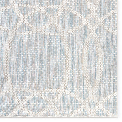 Tocha Modern Geometric Blue Flatweave Rug