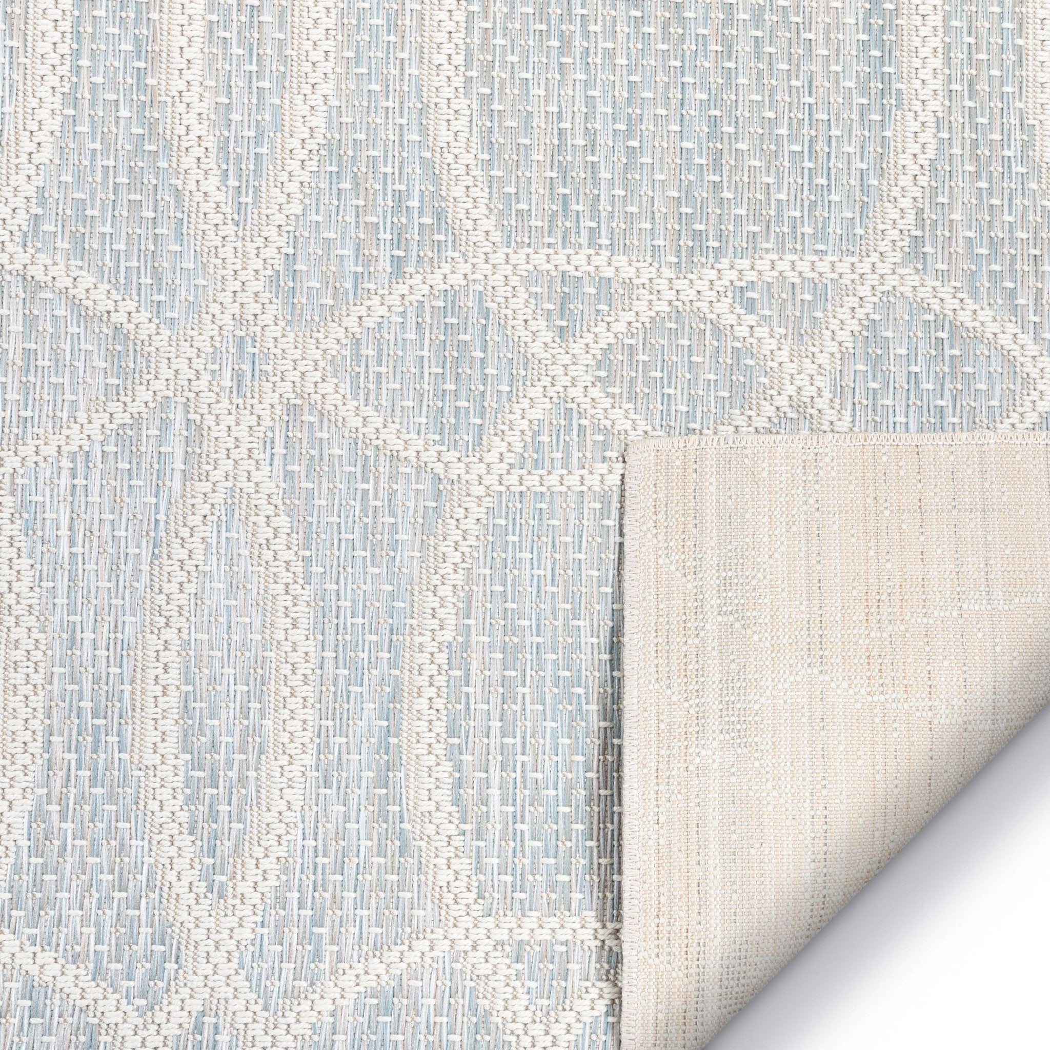 Tocha Modern Geometric Blue Flatweave Rug Well Woven
