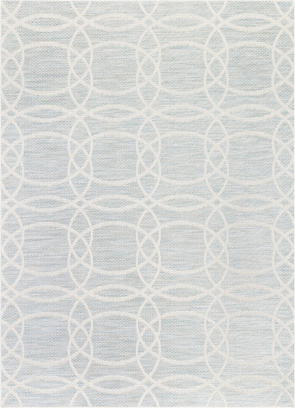 Tocha Modern Geometric Blue Flatweave Rug