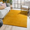 Chroma Glam Solid Ultra Soft Yellow Multi-Textured Shimmer Pile Shag Rug