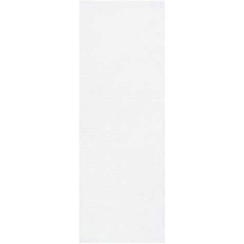 Chroma Glam Solid Ultra Soft Ivory Multi-Textured Shimmer Pile Shag Rug