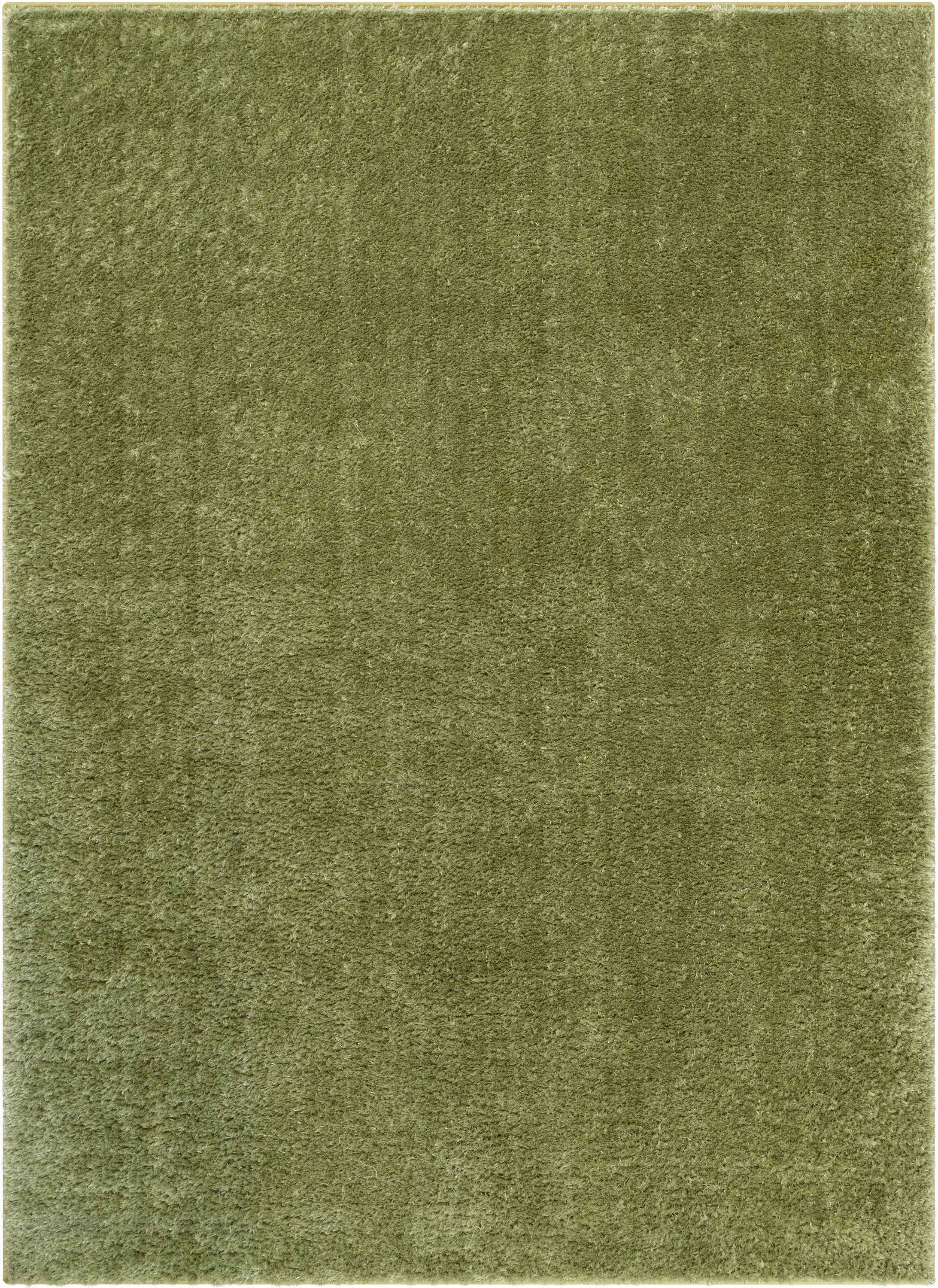 Chroma Glam Solid Ultra Soft Green Multi-Textured Shimmer Pile Shag 5'3" x 7'3" Rug