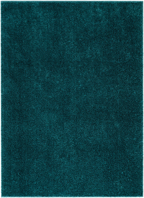 Chroma Glam Solid Ultra Soft Teal Multi-Textured Shimmer Pile Shag Rug