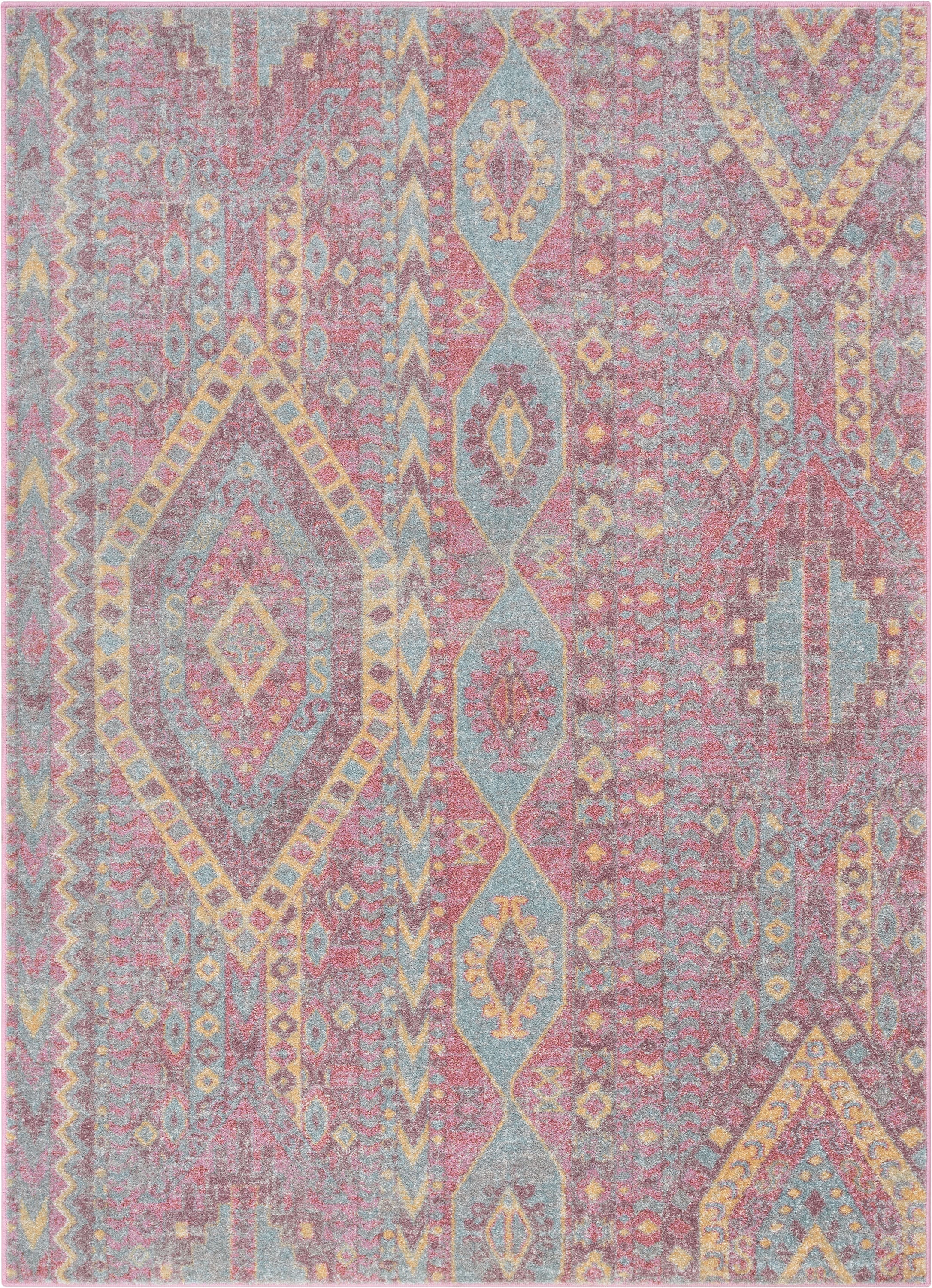 Otero Vintage Bohemian Aztec Tribal Blush Rug