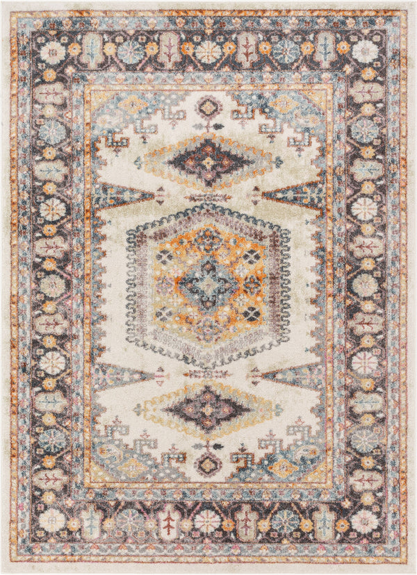 Roswell Bohemian Eclectic Aztec Beige Rug