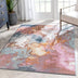 Petal Modern Abstract Paintsplash Distressed Blue Pink Rug