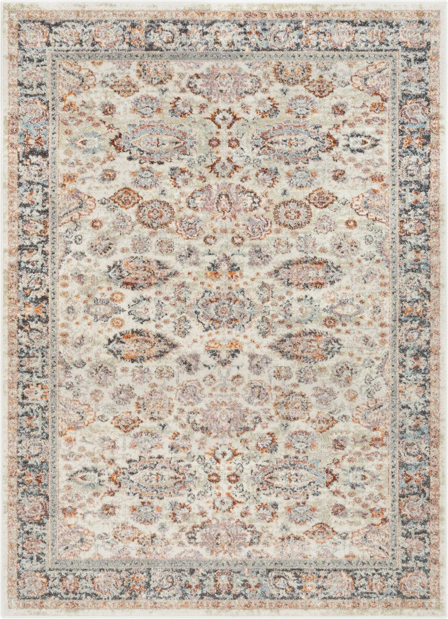 Parker Vintage Bohemian Oriental Ivory 5'3" x 7'3" Rug Well Woven