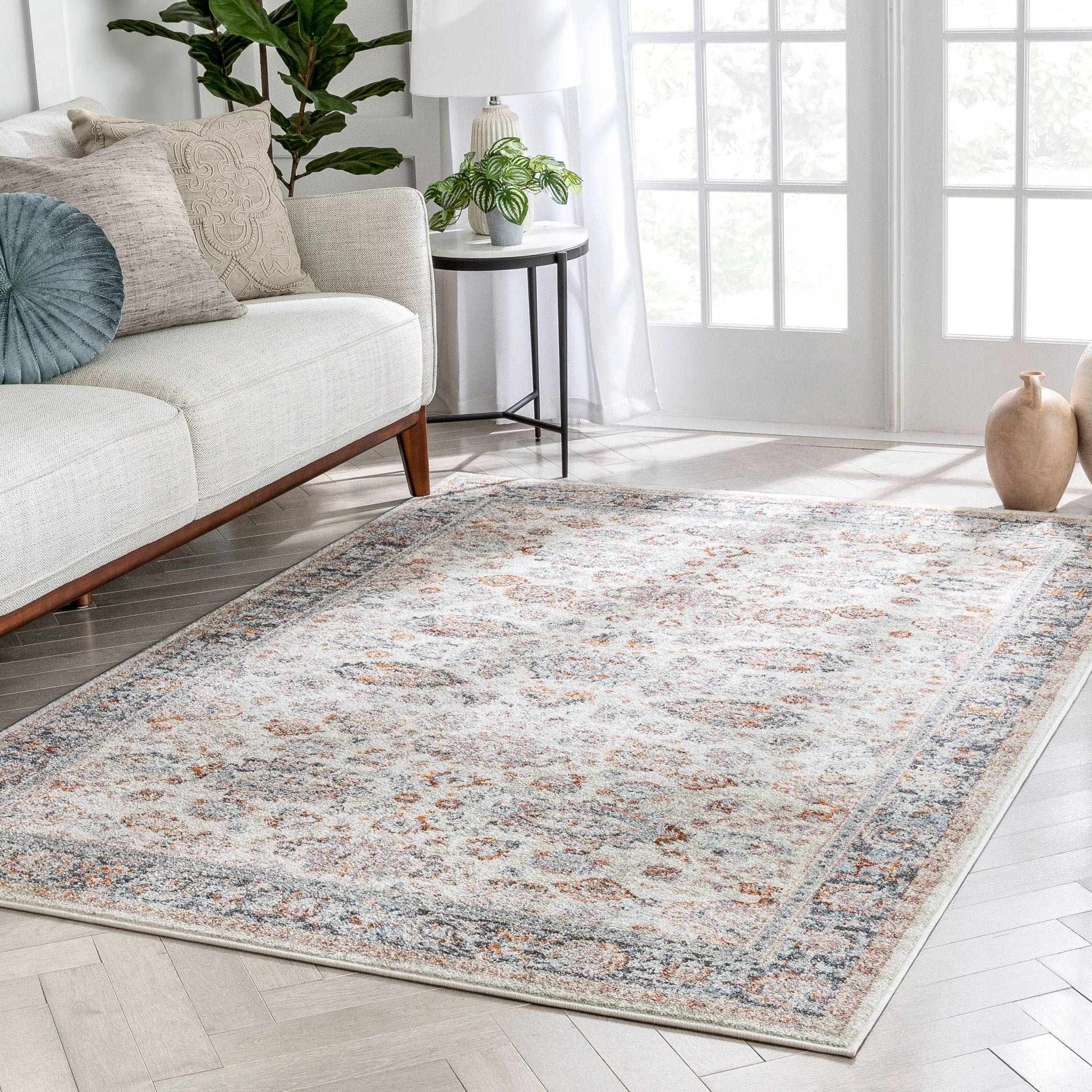 Parker Vintage Bohemian Oriental Ivory 5'3" x 7'3" Rug Well Woven
