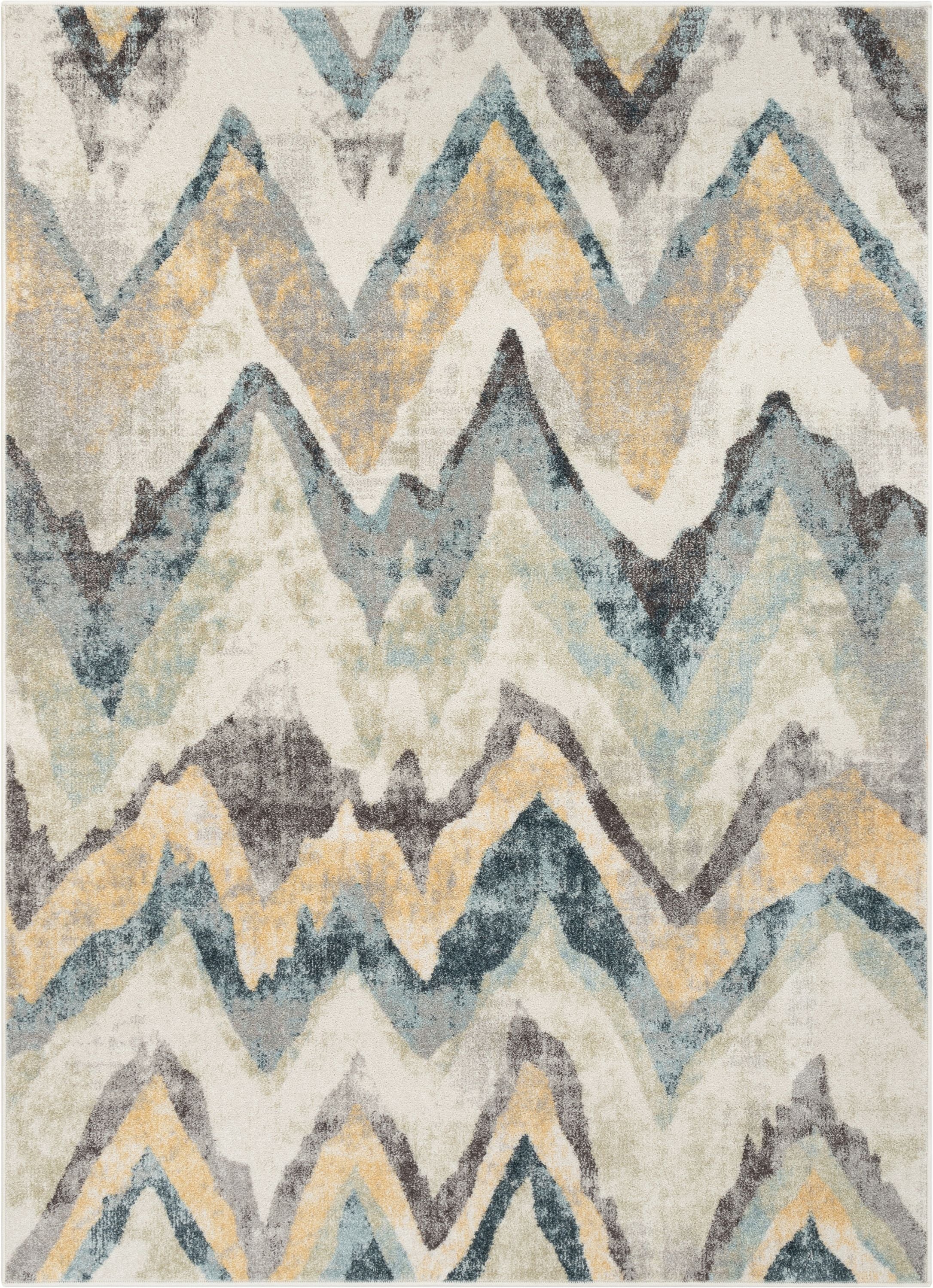 Pagosa Vintage Bohemian Chevron Pattern Beige Rug