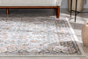 Corona Vintage Eclectic Floral Botanical Border Grey Rug