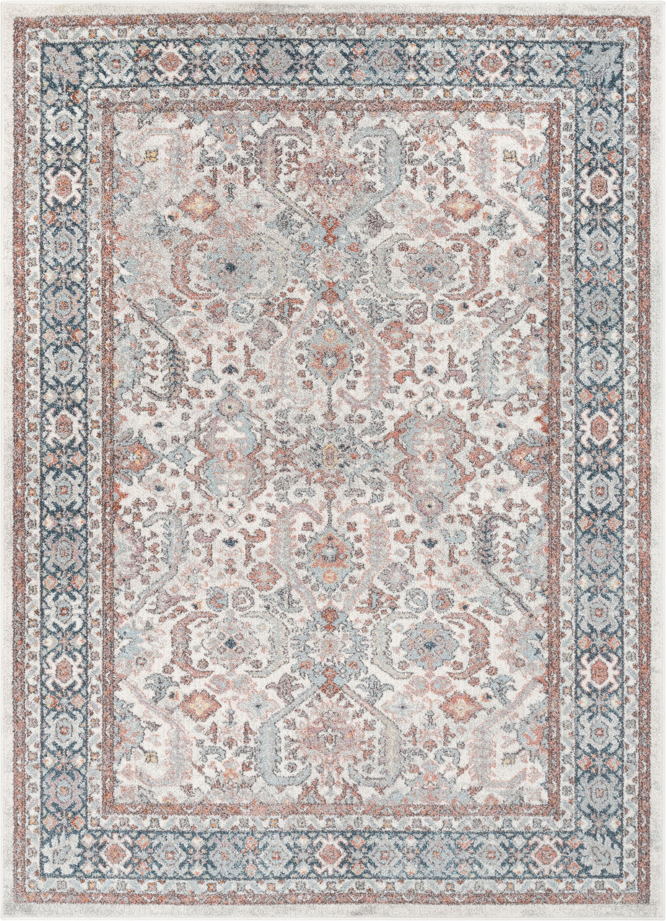 Salida Vintage Oriental Botanical Border Beige Rust Rug