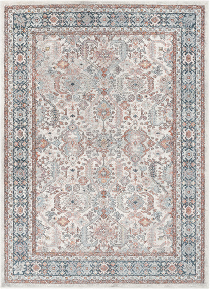 Salida Vintage Oriental Botanical Border Beige Rust Rug