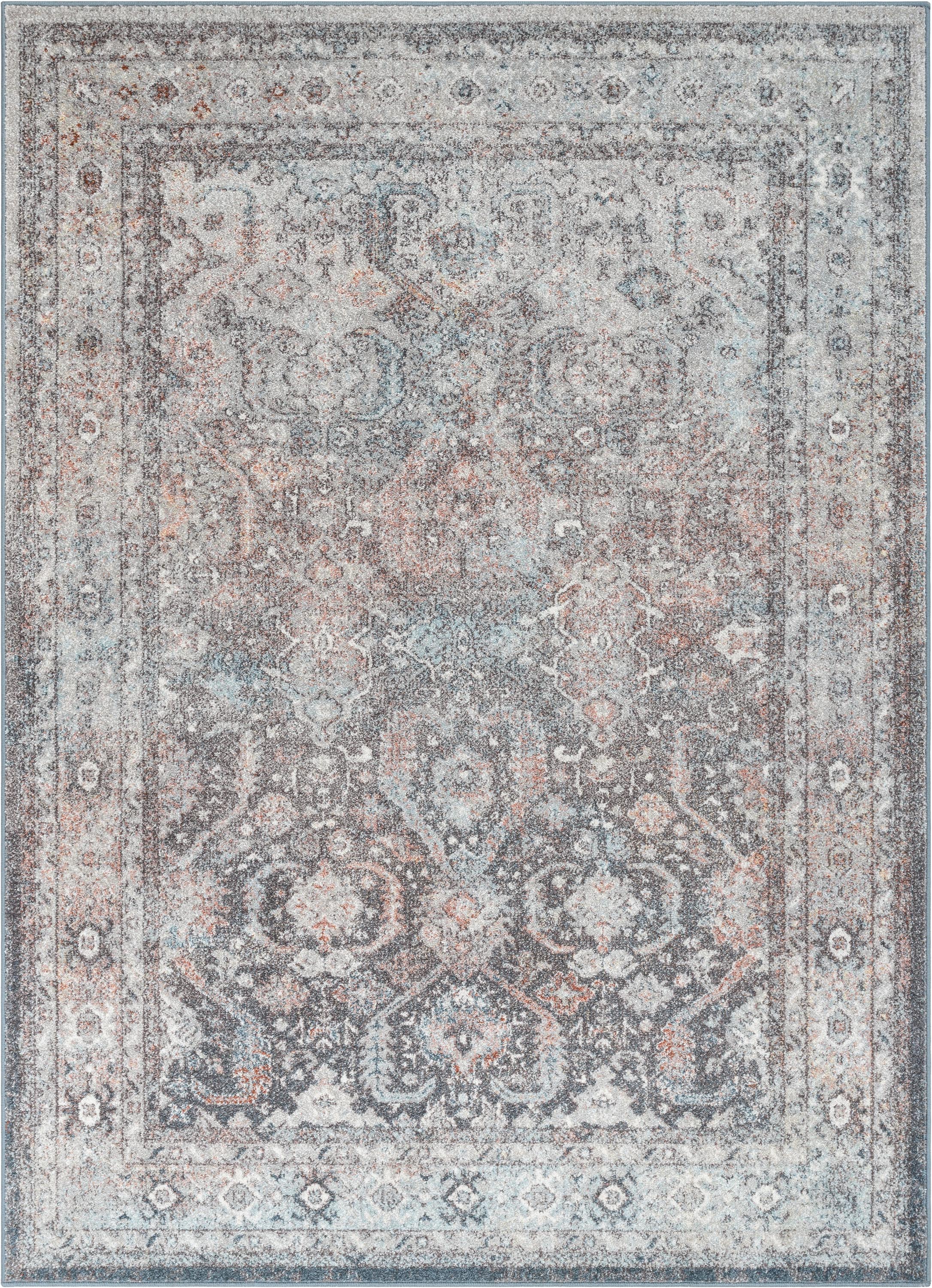 Salida Vintage Oriental Botanical Border Black Grey Rug