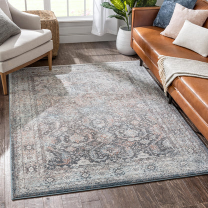 Salida Vintage Oriental Botanical Border Black Grey Rug