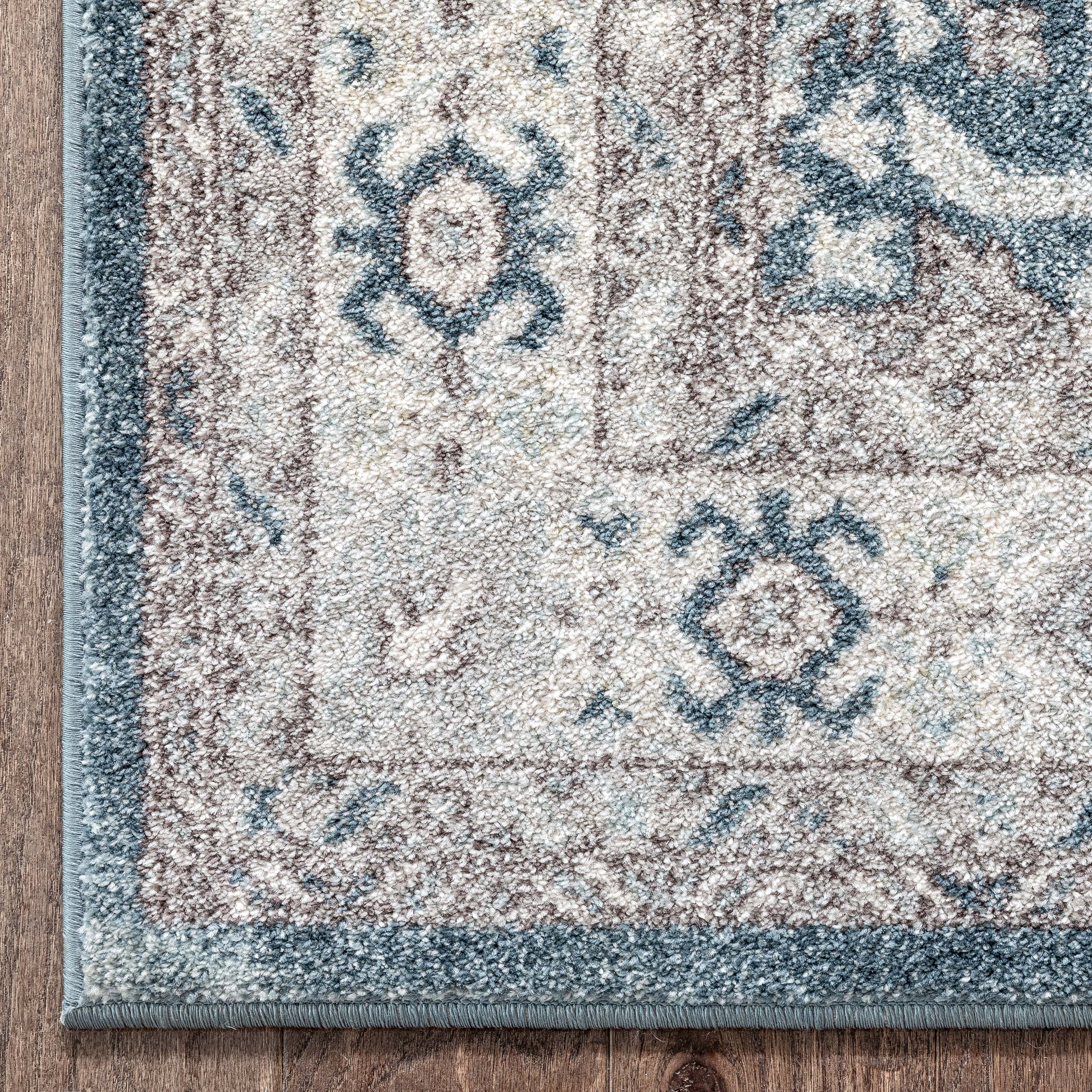 Salida Vintage Oriental Botanical Border Blue Rug