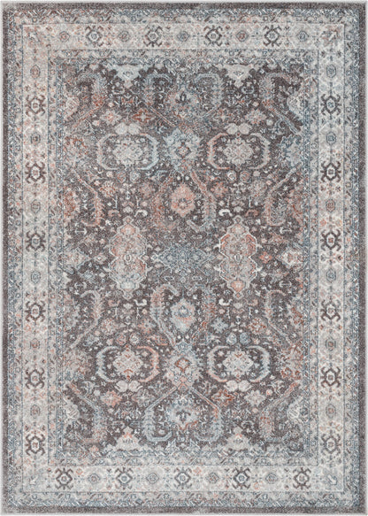 Salida Vintage Oriental Botanical Border Grey Rug