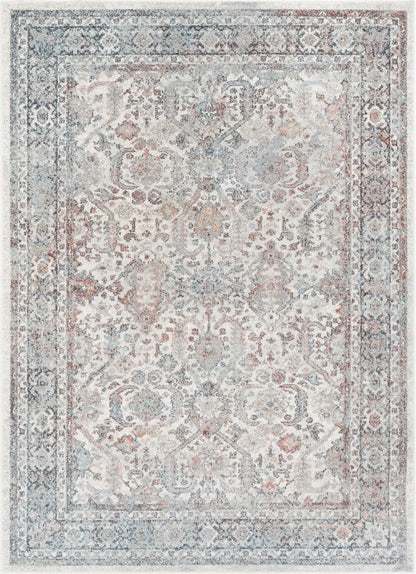 Salida Vintage Oriental Botanical Border Grey Beige Rug