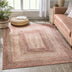 Chindi Bohemian Vintage Solid & Striped Multi-Color Blush Yellow Braided Pattern Rug