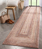 Chindi Bohemian Vintage Solid & Striped Multi-Color Blush Yellow Braided Pattern Rug