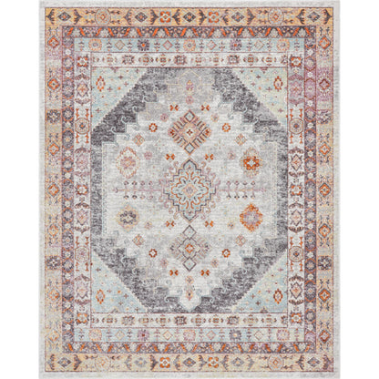 Virden Bohemian Eclectic Tribal Aztec Grey Rug